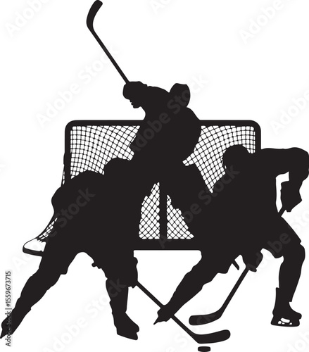 Hockey Match Clipart Set – Attack, Defense, Referee Signs

