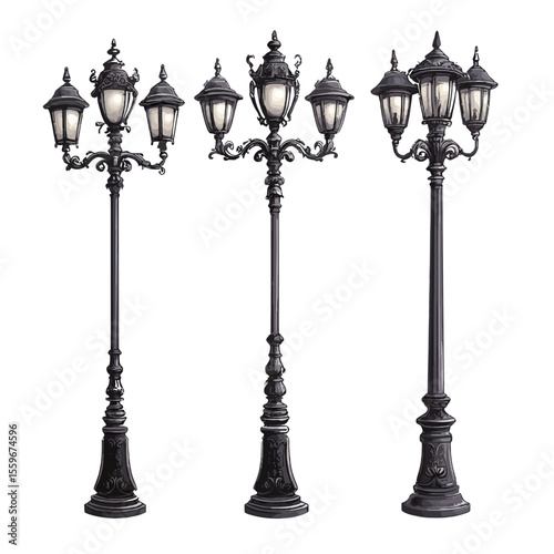 Vintage street lamp isolated