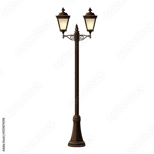 vintage street lamp isolated 
