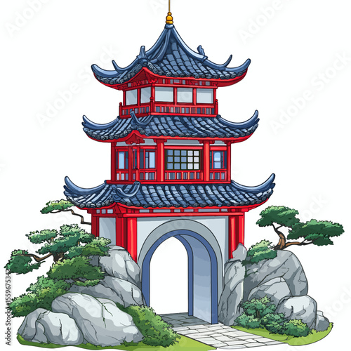 chinese temple in the park