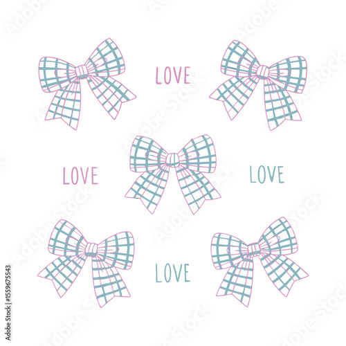 Love and Plaid Bows Pattern