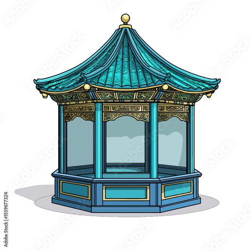 gazebo isolated on white