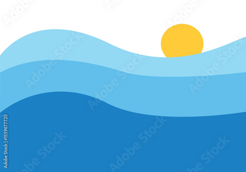Abstract blue sea waves with background and some copy space area