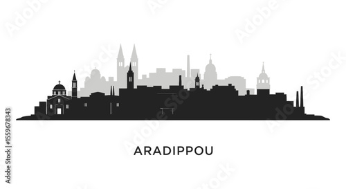 Aradippou Skyline with Cyprus Minimal Vector.