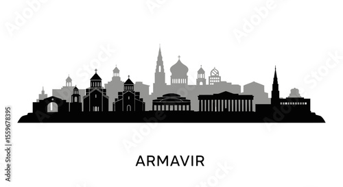 Armavir Skyline with Armenia Cityscape Vector.