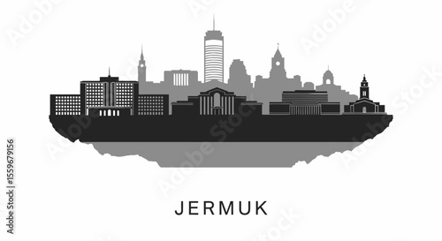 Jermuk with Armenia Skyline, Cityscape, and Illustration.