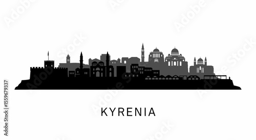 Kyrenia Skyline with Cyprus Cityscape Icon.