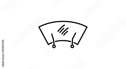Windshield wiper vector illustration for automotive design in minimal line style