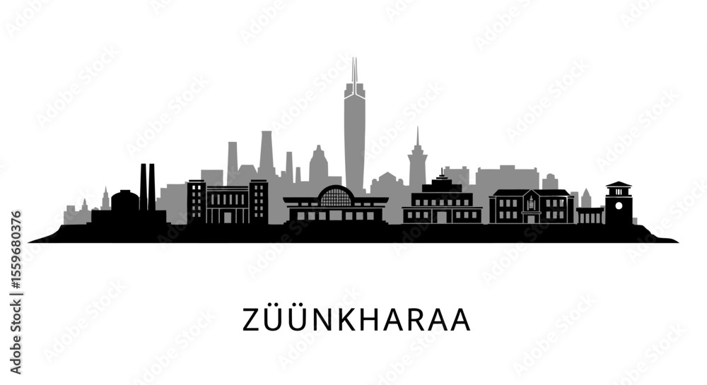 Obraz premium Znkhar Skyline Cityscape Silhouette.