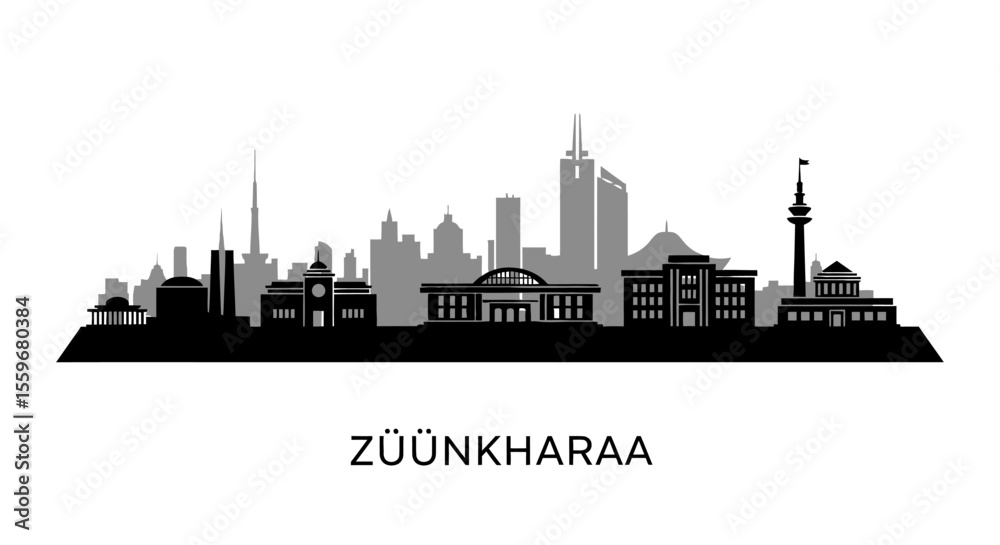 Naklejka premium ZNKHARAA skyline silhouette Vector.