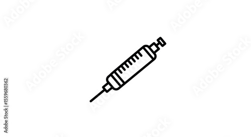 Medical syringe vector illustration for healthcare design in minimal line style