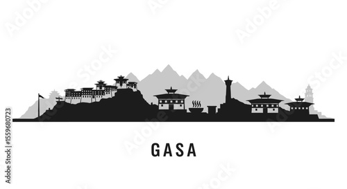 Gasa Bhutan Silhouette.