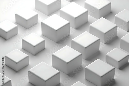 abstract white cubes