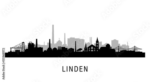 Linden Skyline Cityscape Urban Vector.