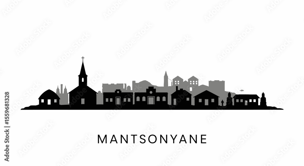 Fototapeta premium Mantsonyane Lesotho Skyline Silhouette. (1)