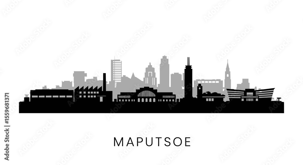 Obraz premium Maputo Skyline with Mozambique, Cityscape, and Vector.