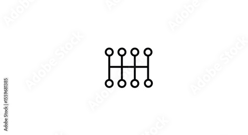 Manual gear shift vector illustration for automotive design in minimalist style