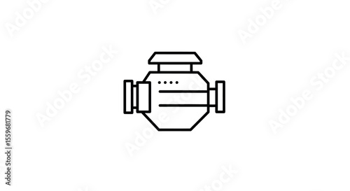 Automotive engine line vector illustration for technical design