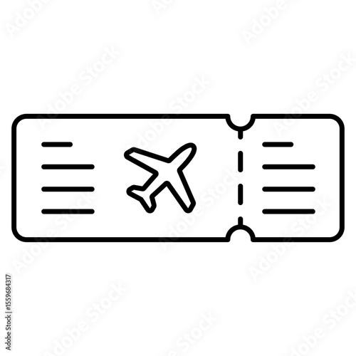Airline Ticket Boarding Pass Line Icon