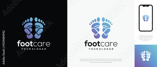 Foot care love logo design. Podiatry foot care logo template. Foot love logo symbol icon