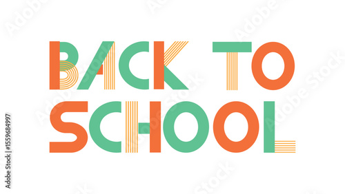 Back to School lettering. Pop color mix font word vector element. for greeting, social media post, poster, banner