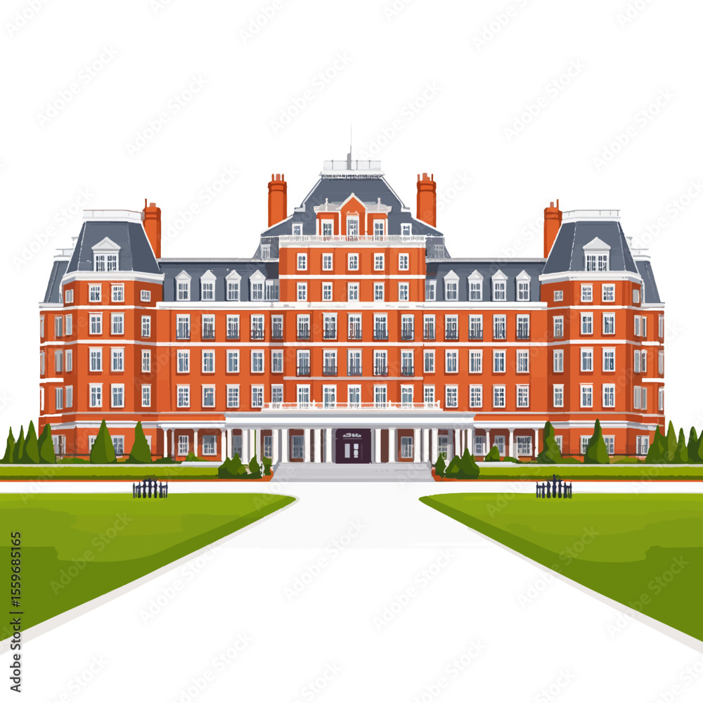 Fototapeta premium Old building isolated on white 