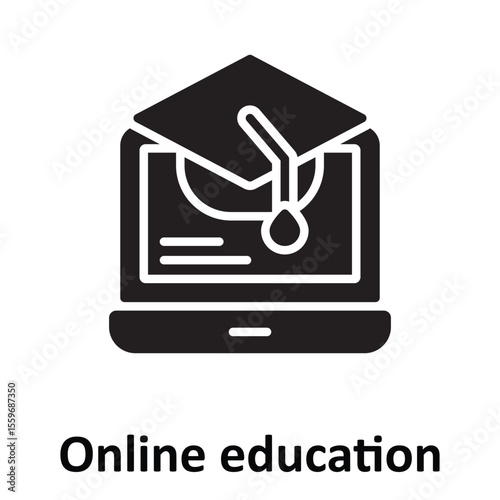 Online education Vector Icon which can easily modify or edit
