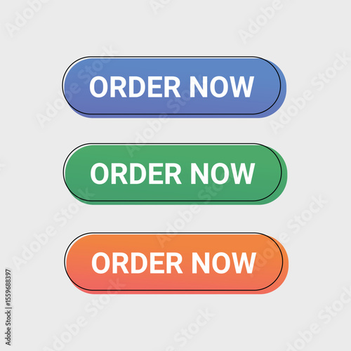 Order Now Button Color Set Illustration