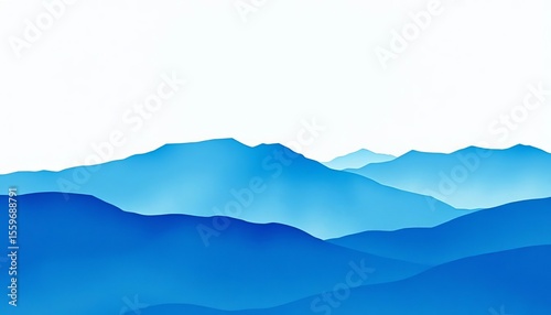 Gradient blue mountain watercolor landscape, minimal grunge texture, abstract art,  aesthetic, blue