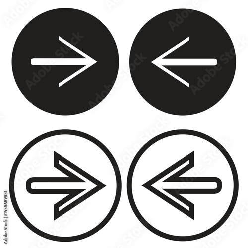 Right left web flat simple arrows for web-design. Spin arrows push and normal. Vector illustration. EPS 10