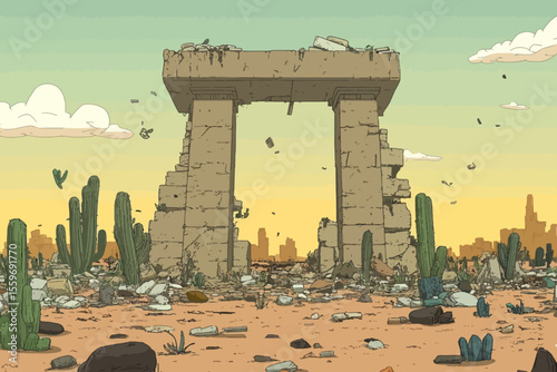 Ancient ruins landscape 