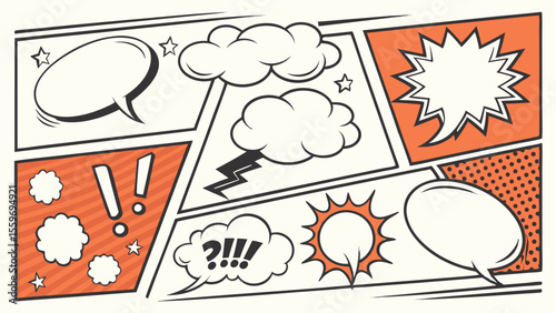Comic Style Speech Bubble & Explosion Elements Collection