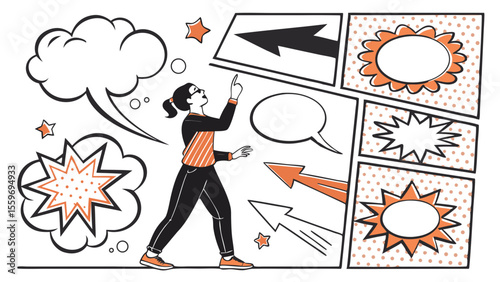 Comic Style Speech Bubble & Explosion Elements Collection
