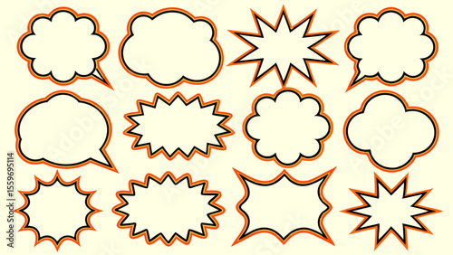 Comic Style Speech Bubble & Explosion Elements Collection