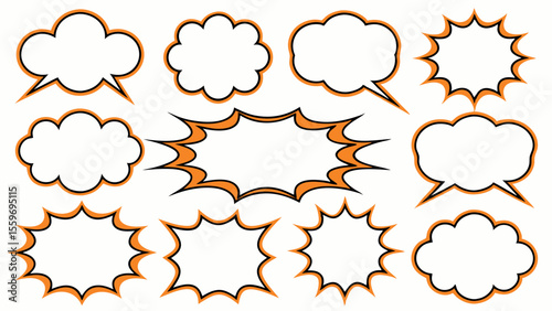 Comic Style Speech Bubble & Explosion Elements Collection