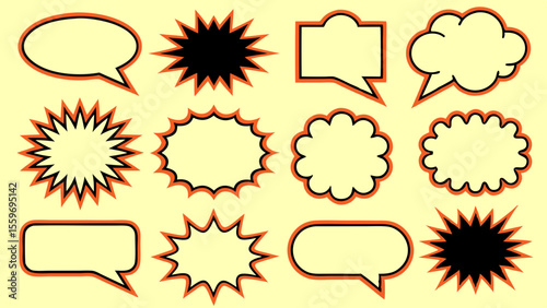 Comic Style Speech Bubble & Explosion Elements Collection