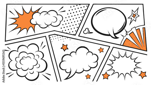 Comic Style Speech Bubble & Explosion Elements Collection