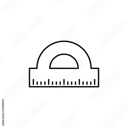 Simple Outline Protractor Measurement Tool Instrument Stationery School Supply Icon