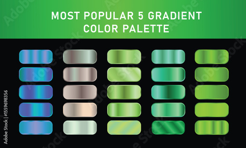 Metallic gradient foil background. most popular gradient. Gold, Pink gold, Silver and Holographic metal vector template