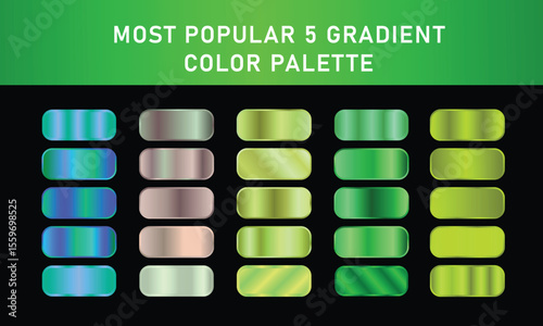 Metallic gradient foil background. most popular gradient. Gold, Pink gold, Silver and Holographic metal vector template