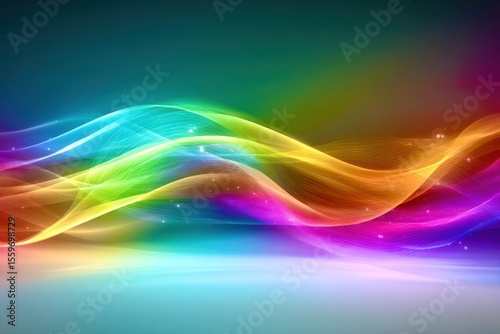 Wallpaper Mural A colorful wave of light with a rainbow of colors Torontodigital.ca