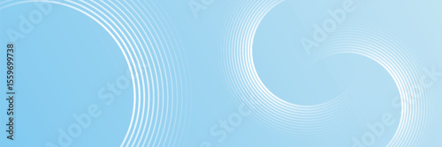Abstract minimalist banner background, pastel colorful, blue and white gradations. Circle effect style geometric simple art