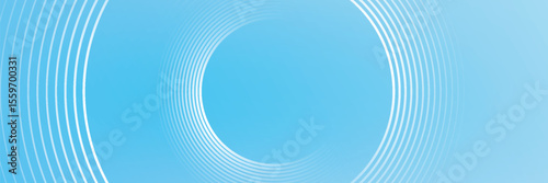 Abstract minimalist banner background, pastel colorful, blue and white gradations. Circle effect style geometric simple art