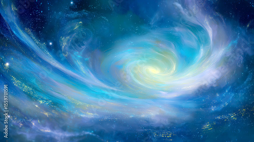 Swirling Galaxy With Vibrant Colors and Mesmerizing Patterns in the Night Sky