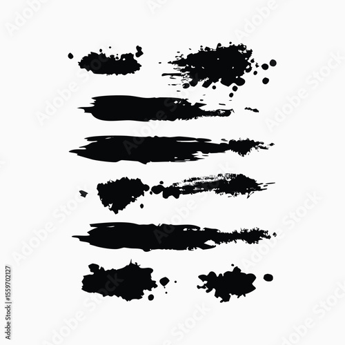 ink brush strokes and splats 