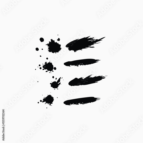 ink brush strokes and splats 