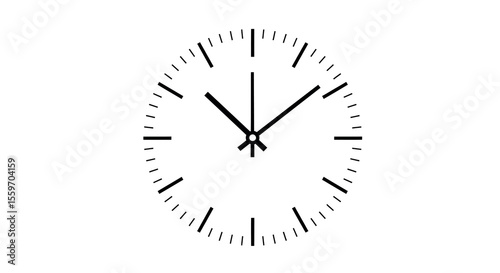 Minimalist clock vector illustration for time management and decor design