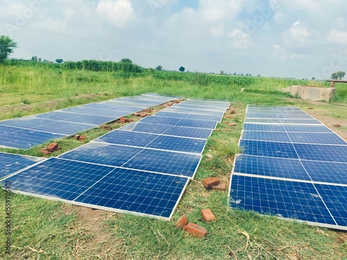 solar panels for solar water pump system, ground-mounted pv panels in agriculture, solar energy panels powering water pump