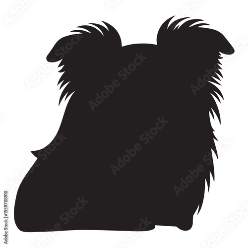 A black silhouette of a Border Collie vector