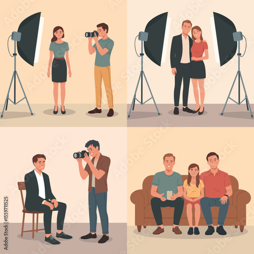 Studio Photoshoot Scenes with Professional Photographers